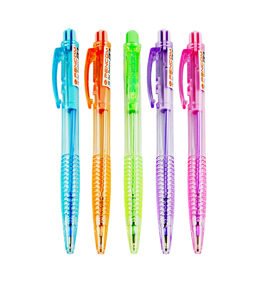 Pencom OG4 Oil Gel 0 7mm Blue Retractable Fancy Pen Pack of 5